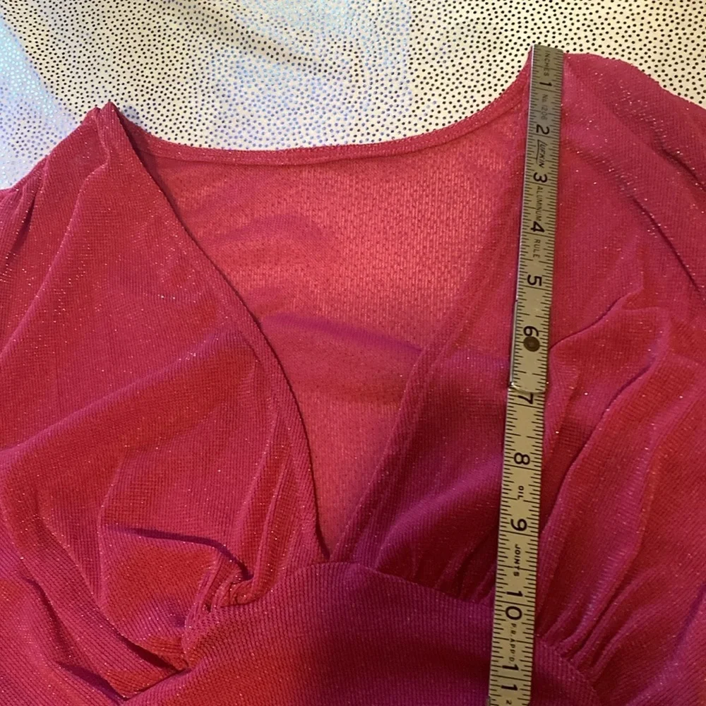 SHEIN Slayr Deep V-Neck Lantern Sleeve Bodysuit size XS new without tag - Picture 12 of 16